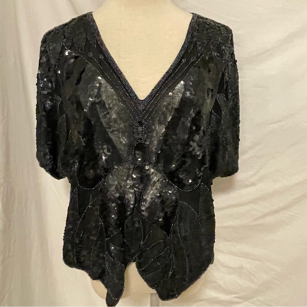 Vintage Beaded/Sequined Butterfly Capelet